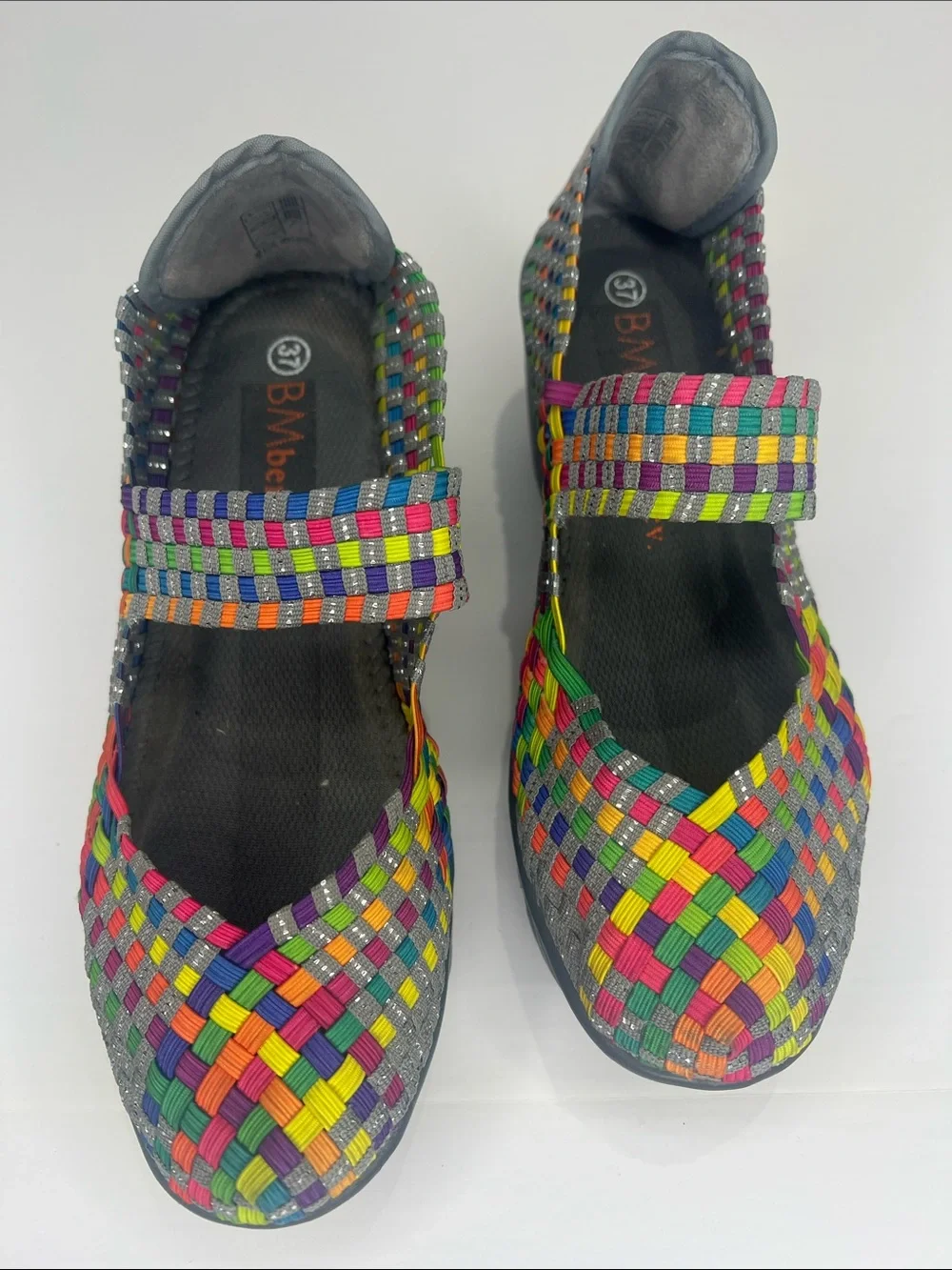 bernie mev. Multicolor Woven Mary Jane Sandals